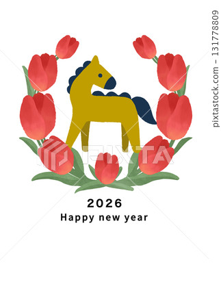 2026年新年賀卡模板 131778809