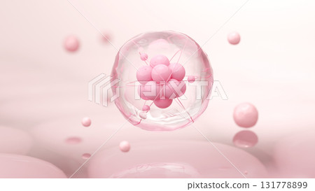 A cross-sectional CG illustration of encapsulation technology that delivers stem cell extract deep into the skin 131778899