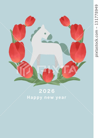 2026 Horse Year New Year's card template 2026 Horse Year New Year's card template 131778949
