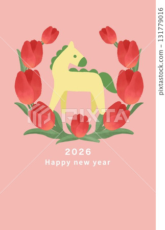 2026年新年賀卡模板 131779016