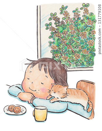 孩子吃零食的插圖 孩子吃零食的插圖 131779108