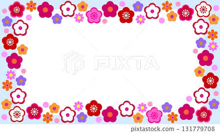 Plum blossom frame white space 131779708
