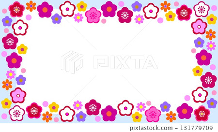 Plum blossom frame white space 131779709