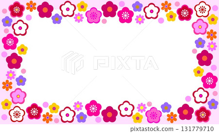 Plum blossom frame white space 131779710