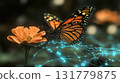 A butterfly is resting on a flower 131779875