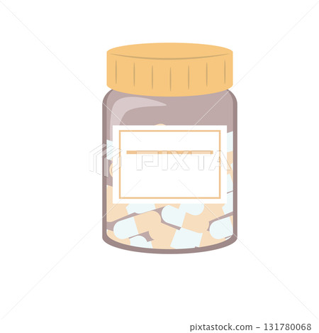 Illustration of over-the-counter medicine in a bottle Illustration of over-the-counter medicine in a bottle 131780068