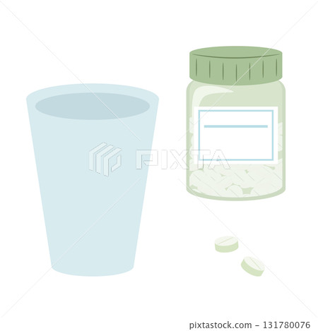 Illustration of over-the-counter medicine in a bottle Illustration of over-the-counter medicine in a bottle 131780076