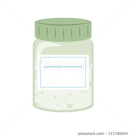 Illustration of over-the-counter medicine in a bottle 131780093