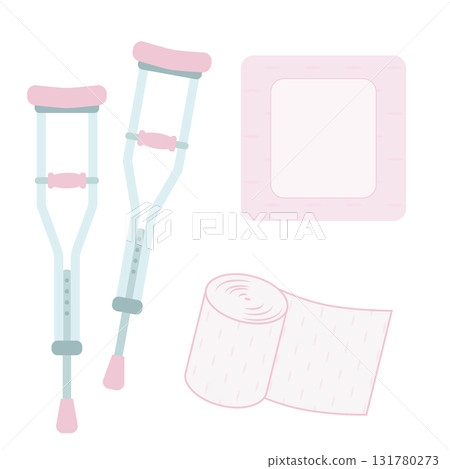 拐杖、繃帶和補丁插圖集 131780273