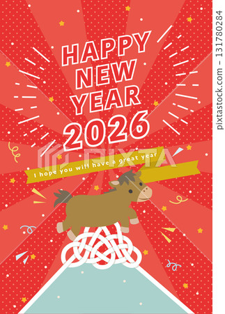 2026 馬來西亞新年賀卡模板,以跳躍的駿馬為主題 2026 馬來西亞新年賀卡模板,以跳躍的駿馬為主題 131780284