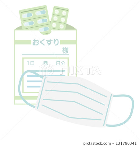 Medicine and mask illustration set 131780341