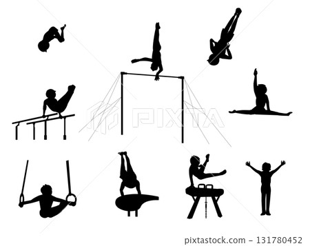 體操男子剪影 131780452