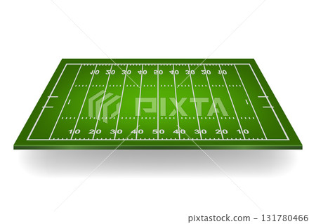 American Football Field, Vector Illustration. Green American Football Field Top View. American Football Field Background for Sport Design American Football Field, Vector Illustration. Green American Football Field Top View. American Football Field Background for Sport Design 131780466