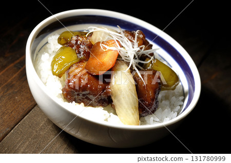 Sweet and sour pork bowl with black vinegar Sweet and sour pork bowl with black vinegar 131780999