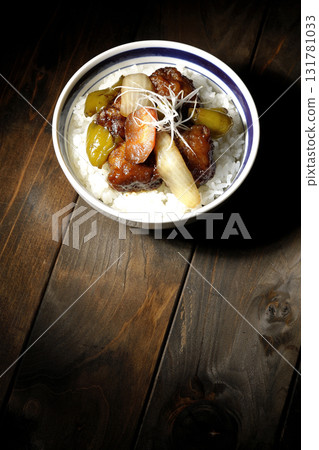 Sweet and sour pork bowl with black vinegar Sweet and sour pork bowl with black vinegar 131781033