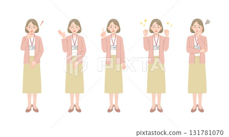 女員工各種姿勢的插圖集 131781070