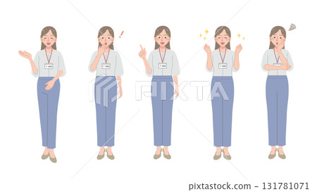女員工各種姿勢的插圖集 131781071