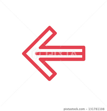 鮮紅色的箭頭圖標，紅色箭頭標記用於強調，醒目的紅色方向標誌 131781108