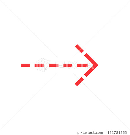 Bright red arrow icon, red arrow mark for emphasis, eye-catching red direction sign 131781263