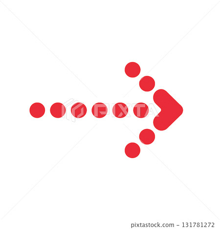Bright red arrow icon, red arrow mark for emphasis, eye-catching red direction sign 131781272