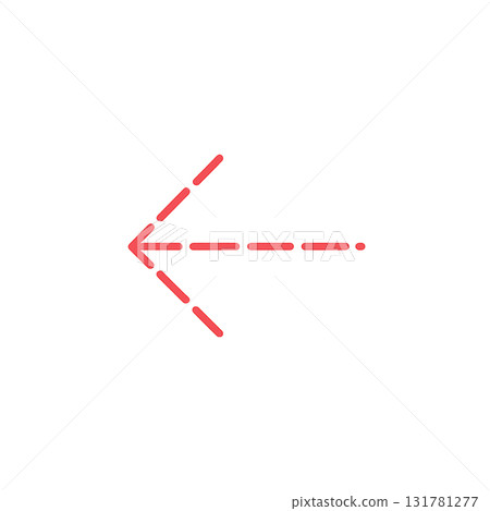 Bright red arrow icon, red arrow mark for emphasis, eye-catching red direction sign 131781277