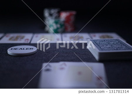 the poker game in casino chips cards and the poker table the poker game in casino chips cards and the poker table 131781314