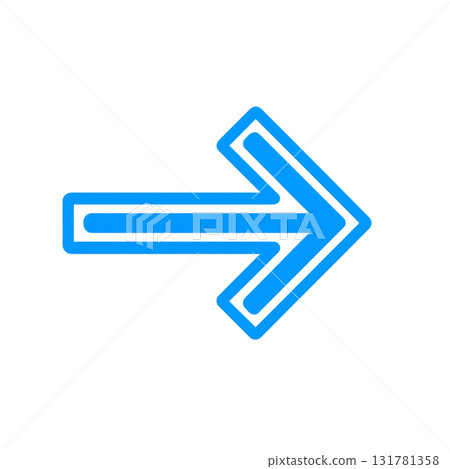 A refreshing blue arrow icon, a reliable blue color arrow mark, a simple and clean blue direction sign 131781358