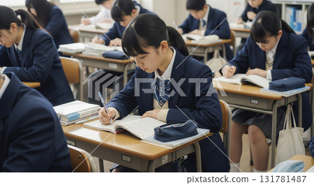 High school students taking classes in the classroom 131781487