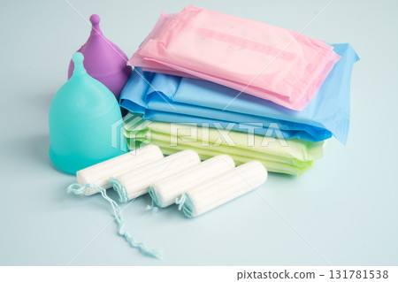 Sanitary hygiene set for woman menstrual period cycle protection. 131781538