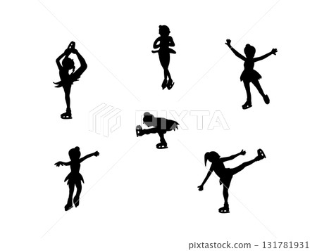 花式滑冰女子剪影 131781931