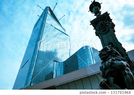 Skyscrapers and redevelopment. Urban landscape around Nihonbashi, Tokyo. September 2025. b-4 Light color. 131781968