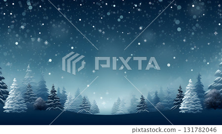 snow covered spruce forest at snowy winter in blue tones, neural network generated image snow covered spruce forest at snowy winter in blue tones, neural network generated image 131782046