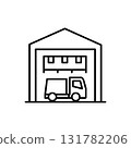 Garbage truck icon vector in line style 131782206