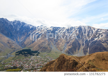 View on the Caucasus mountains in Georgia 131782273