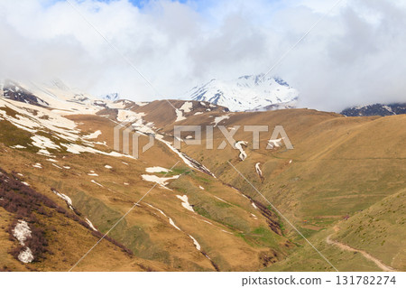 View on the Caucasus mountains in Georgia 131782274