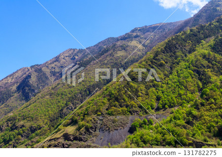 View on the Caucasian mountains in Georgia 131782275
