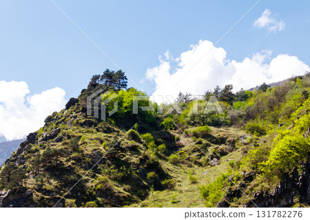 View on the Caucasian mountains in Georgia 131782276