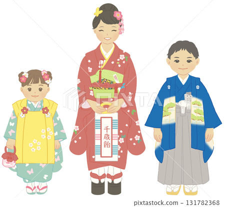 穿著和服的孩子們 穿著和服的孩子們 131782368