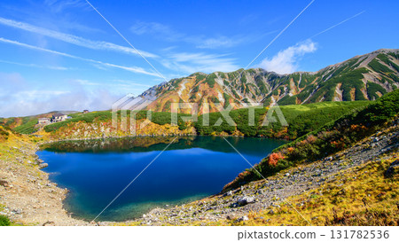 Mikurigaike Pond and the Tateyama Mountain Range, Tateyama Kurobe Alpine Route, Toyama Prefecture 131782536