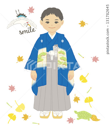 Boy wearing a kimono Shichi-Go-San 131782645