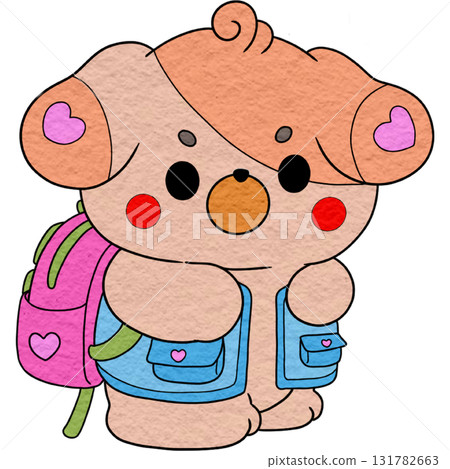 cartoon bear with backpack clipart cartoon bear with backpack clipart 131782663