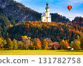 Composite photo of a church on a mountaintop in Bavarian 131782758