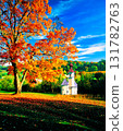 Beautiful autumn foliage and church in New England 131782763