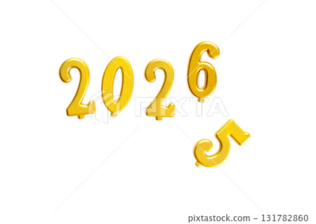 Golden numbers represent upcoming Christmas dates, on white, PNG 131782860