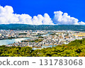 Kochi cityscape and cumulonimbus cloud composite 131783068