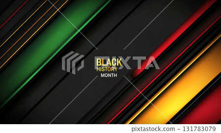 Black History Month concept with colored lines and text for background 131783079