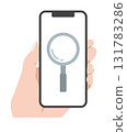 Smartphone screen search mark illustration 131783286