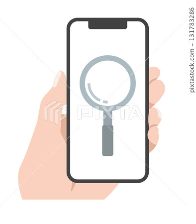 Smartphone screen search mark illustration 131783286