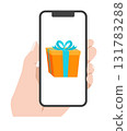 Smartphone screen online gift illustration 131783288