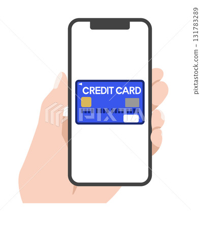 Smartphone screen credit card illustration 131783289